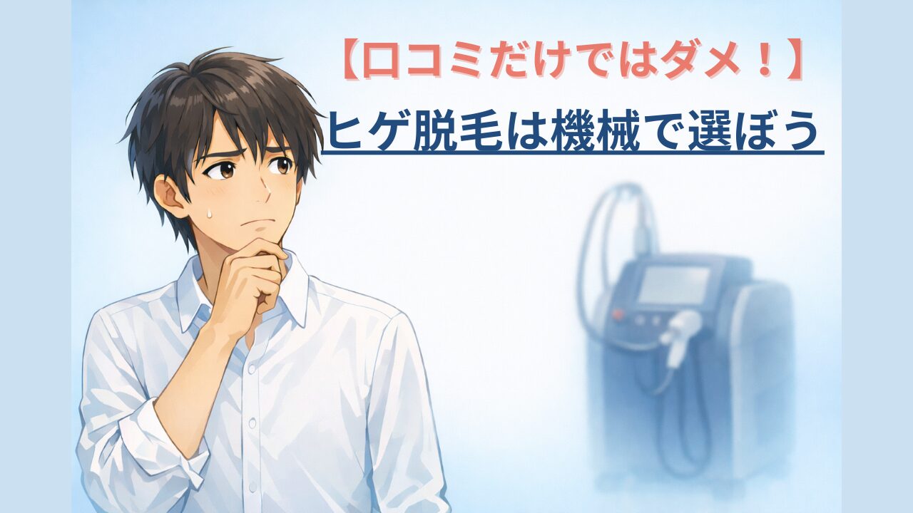 【口コミだけではダメ！】ヒゲ脱毛は機械で選ぼう