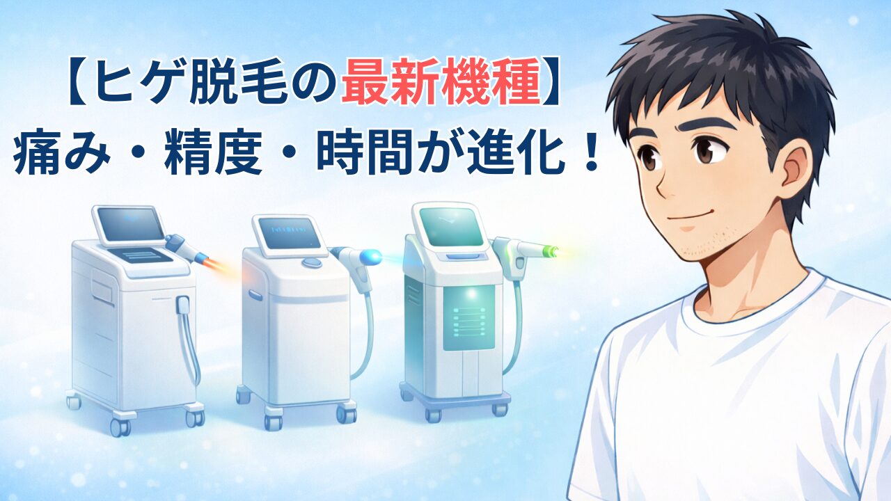 【ヒゲ脱毛の最新機種】痛み・精度・時間が進化！3タイプ解説