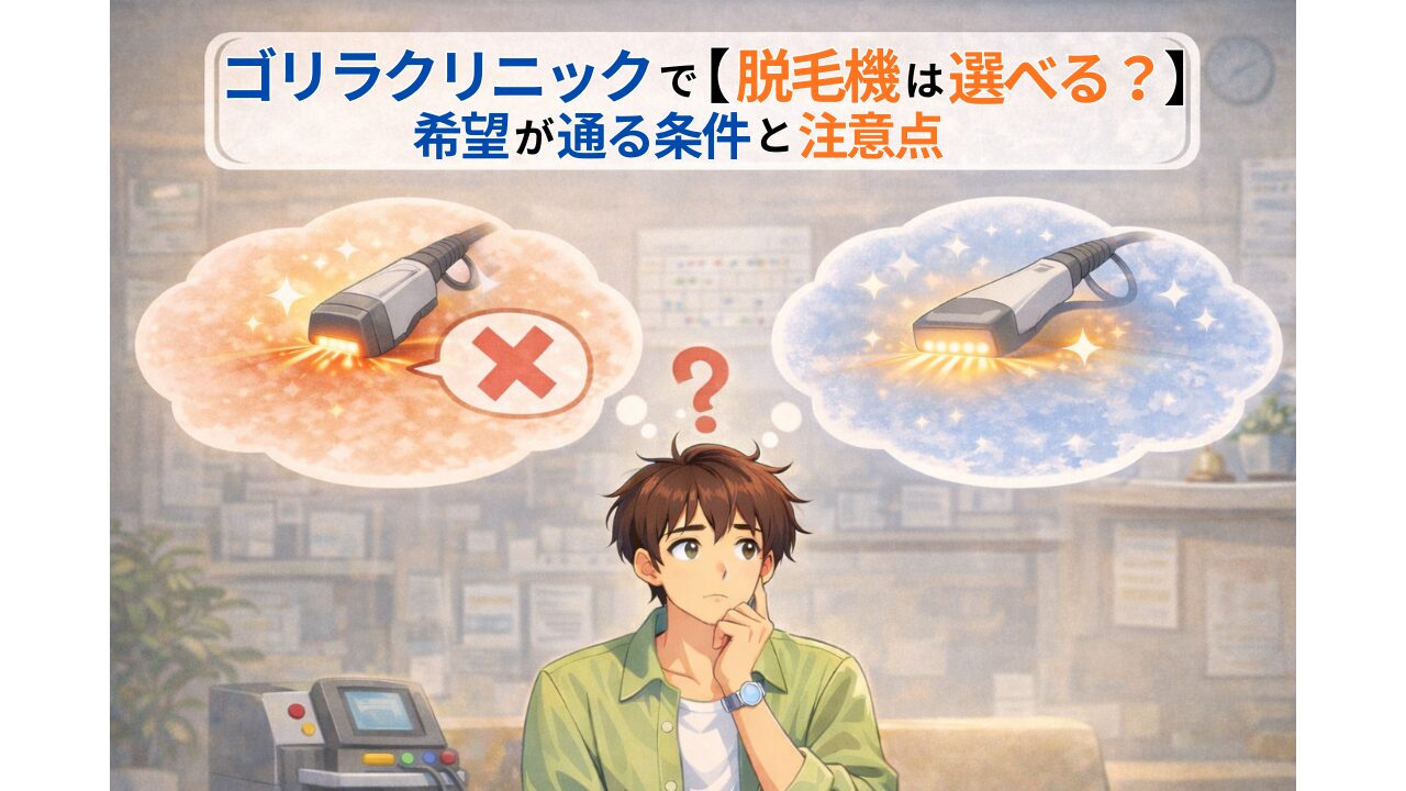 ゴリラクリニックで【脱毛機は選べる？】希望が通る条件と注意点