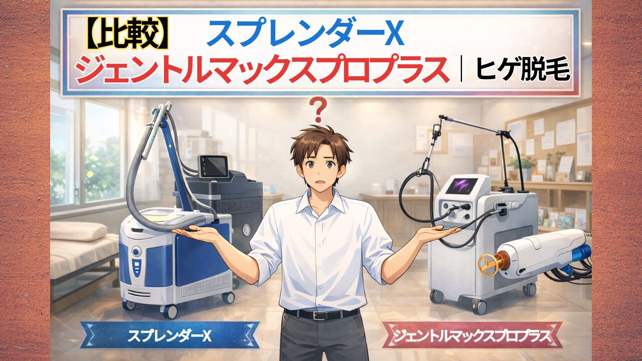 【比較】スプレンダーXとジェントルマックスプロプラス｜ヒゲ脱毛